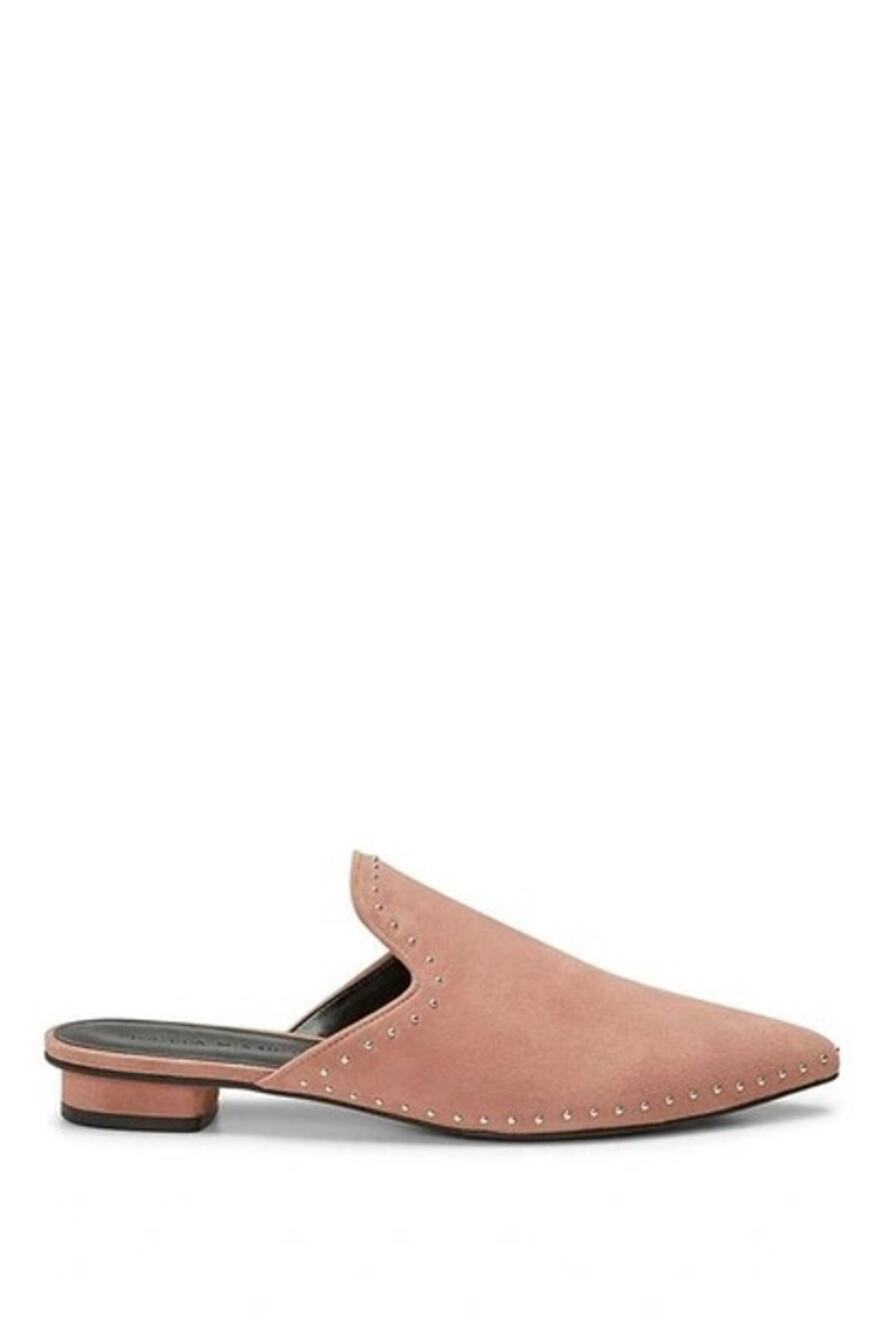 REBECCA MINKOFF Chamille Studded Slipper Mule Size 9.5 Mauve Dusty Rose Pink